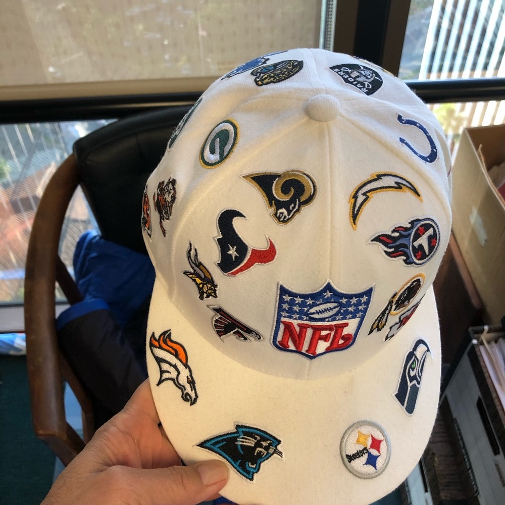 NFL hat with patches of all teams